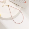 Natural crystal necklace, small particle natural stone neck chain, clasp chain, layering magic necklace Specification image